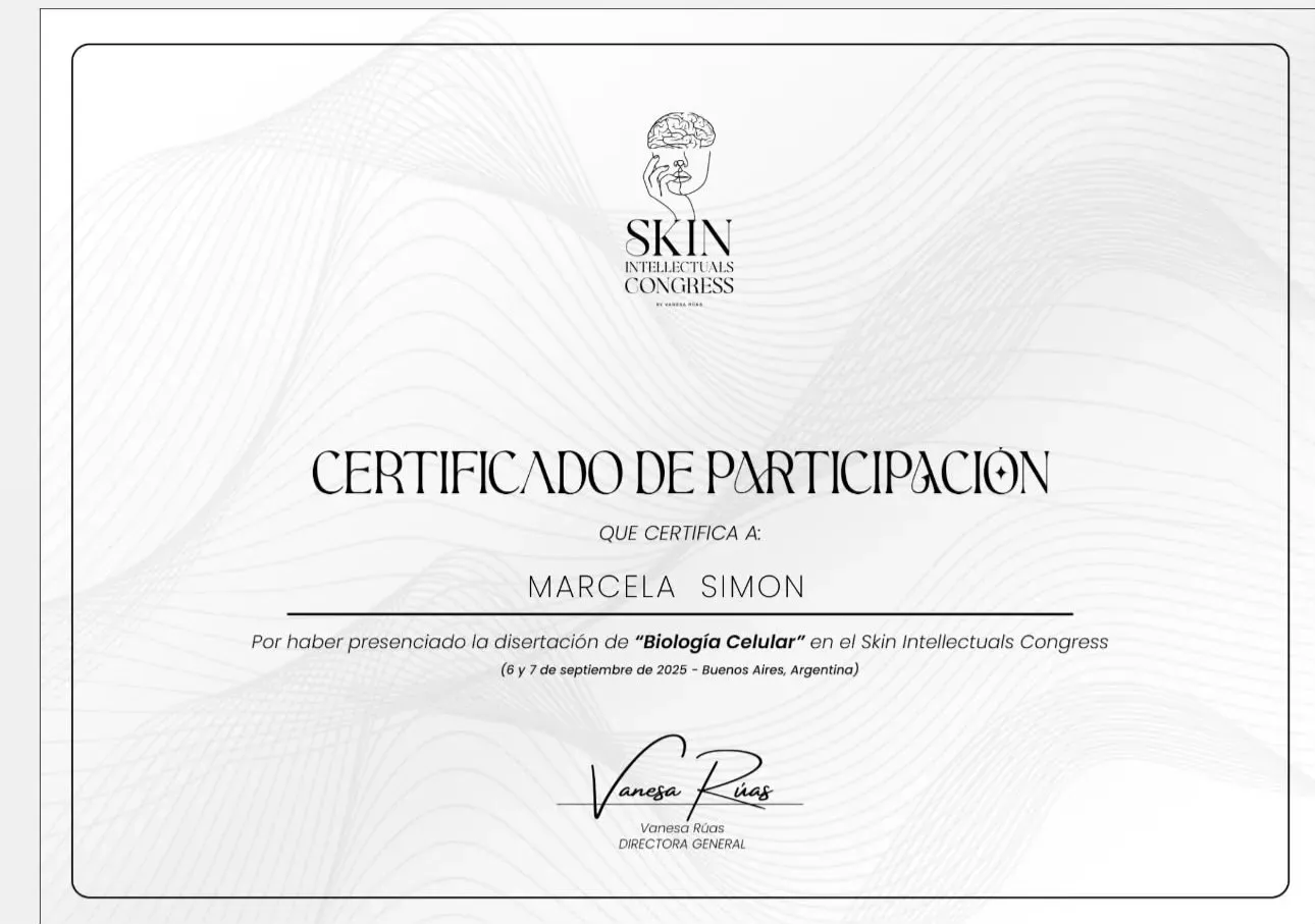 Certificado de Skin Intellectuals Congress: Biología celular